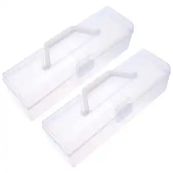Walmart 2 Pcs Containers with Lids Calligraphy Tool Box Practical Storage Box Student 30X9X9CM Transparent offer