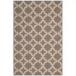 Walmart Modway Cerelia 108x143.5 Moroccan Trellis Fabric Area Rug in Light/Dark Beige offer