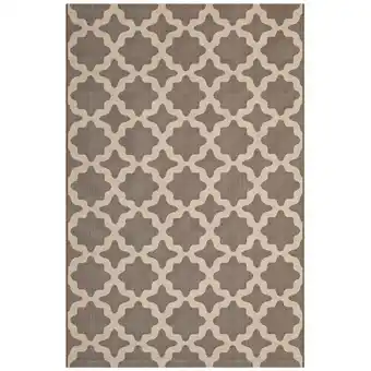 Walmart Modway Cerelia 108x143.5 Moroccan Trellis Fabric Area Rug in Light/Dark Beige offer