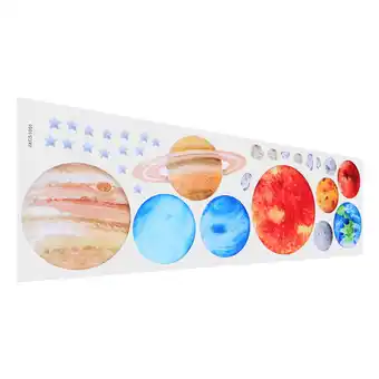 Walmart FRCOLOR 1 Sheet of Self-adhesive Planets Wall Sticker Decorative Wall Sticker Backdrop offer