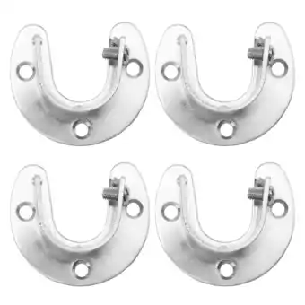 Walmart 1 Set Wardrobe Closet Rod Brackets Bases Clothes Rod Seats Hanger Holders with Screws offer