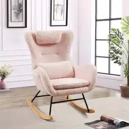 Walmart Rocking Chair Nursery, Modern Rocking Chair with High Backrest offer
