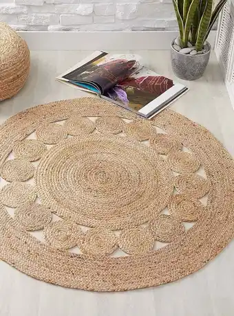Walmart Kora Natural Round Braided Jute Carpet offer