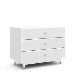 Walmart Little Seeds Aviary 3-Drawer Dresser with Gold Hardware, White offer
