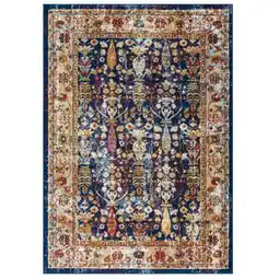 Walmart Entourage Jessa Distressed Vintage Floral Lattice 5x8 Area Rug Blue Orange Yellow Red offer