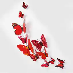 Walmart FRCOLOR 3D Butterfly Magnets with Glue for Wall Decor PVC Red 12pcs Perfect for Smooth Surfaces offer