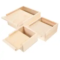 Walmart Wooden boxes 3pcs Wooden Box Wooden Tool Box Photo Storage Box Jewelry Sliding-lid Wooden Box offer