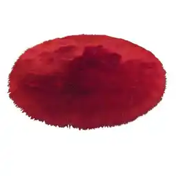 Walmart WEXIA Modern Soft Touch Soft Plush Red Rug, Flat Weave, Red Shaggy, 2.3' x 2.3', Non-Slip Backing offer