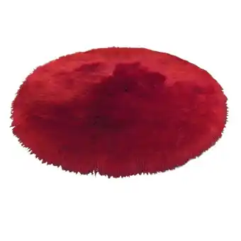 Walmart WEXIA Modern Soft Touch Soft Plush Red Rug, Flat Weave, Red Shaggy, 2.3' x 2.3', Non-Slip Backing offer