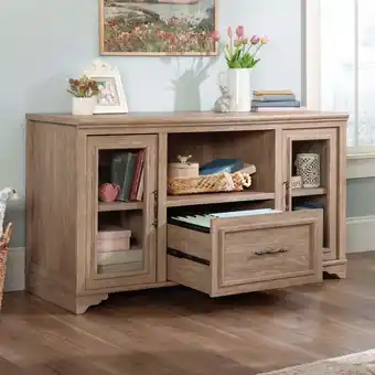 Walmart Sauder Rollingwood Storage Credenza, Brushed Oak Finish offer