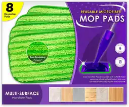 Walmart 8 Packs 12 inch Reusable Microfiber Mop Pads for Swiffer Wet Jet Pads Floor Mop Pads Refills offer