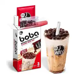 Walmart J WAY Instant Boba Bubble Pearl Milk Tea Kit with Authentic Brown Sugar Tapioca Boba, 3 Servings offer