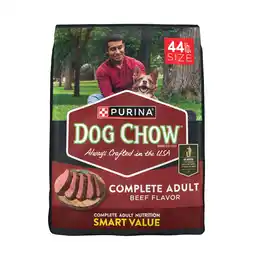 Walmart Purina Dog Chow Complete Adult Dry Dog Food for Adult Dogs, Kibble Beef Flavor, 44 lb Bag offer