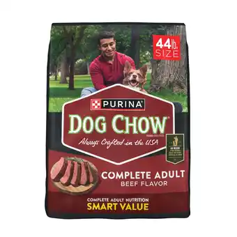 Walmart Purina Dog Chow Complete Adult Dry Dog Food for Adult Dogs, Kibble Beef Flavor, 44 lb Bag offer