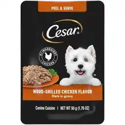Walmart Cesar Pouch Filets In Gravy Wood-Grilled Chicken Wet Dog Food, 1.76 oz. Pouch, 1 ct offer