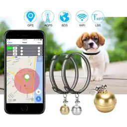 Walmart 2pcs Dogs Cats Pet Bell Tracker GPS Locator Accurate Positioning Collar Gold and Silver offer