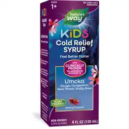 Walmart Nature's Way Kids Cold Relief Syrup, Umcka, Multi-Symptom Cold Relief, Cherry Flavored, 4 fl oz offer