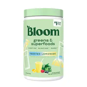 Walmart Bloom Nutrition Greens & Superfoods Powder, Frosted Lemonade, 25 Servings offer