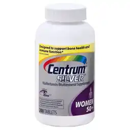 Walmart Centrum Silver Women 50+ Multivitamin Tablets, 200 Ct offer