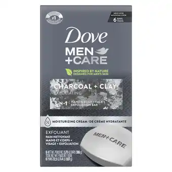 Walmart Dove Men+Care Elements Body and Face Bar Charcoal + Clay 3.75 oz, 6 Bar offer