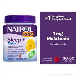 Walmart Natrol Kids Sleep+ Calm, Melatonin & L-Theanine, Sleep Gummies for Kids, Strawberry Flavor, 60 Ct offer