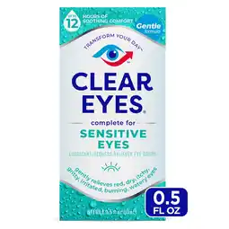 Walmart Clear Eyes Sensitive, Soothing Comfort Sensitive Eye Drops 0.5 oz offer