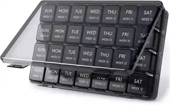 Walmart Lifewit Monthly Pill Organizer, 28 Day Pill Box, 4 Weeks One Month Pill Cases, Large Compartments offer