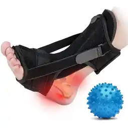 Walmart Lzvxtym Foot Drop Orthosis Corrector Brace, Ankle Support Plantar Fasciitis Night Splint Black offer
