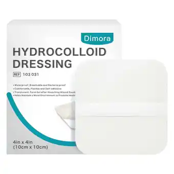 Walmart Dimora Hydrocolloid Dressing Sterile Self-Adhesive Patches Pads Bandages 10 Pack 4x4 offer