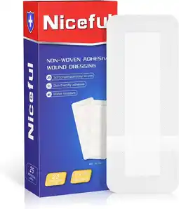 Walmart Niceful Water-Resistant First Aid Gauze Box Set, Large Adhesive Bandages, 4x10, 25 Count offer