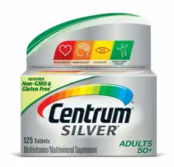 Walmart Centrum Silver Adult 50+ Multivitamin Tablets, 125 ct offer