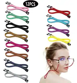 Walmart 12 Pcs Straps for Glasses, Anti-slip Universal eyeglass chains for glasses for Adults/Kids,12Color offer