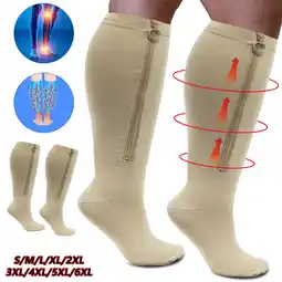 Walmart Plus Size Zipper Compression Stockings for Women and Men 20-30mmHg (S-6XL) offer