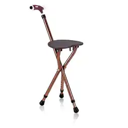 Walmart Canddidliike Lightweight Adjustable Folding Cane Seat with Light-Brown, Elderly Assistance Products offer