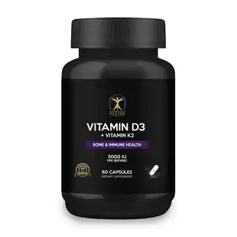 Walmart Klever Lifestyle | Vitamin D3 & K2 - Supplement for Bone, Joint | 60 capsules - 5000 UI per serving offer