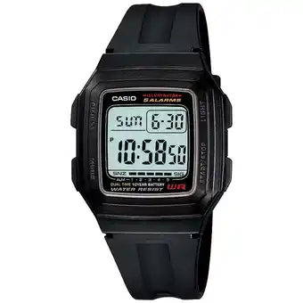 Walmart Casio Men's Multi-Function Alarms Digital Sport Watch, Black and Silver F201WA-1A offer