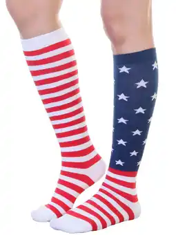 Walmart Angelina Patriotic USA Flag Knee-High Socks (3-Pairs) offer