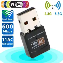 Walmart SUWU AC600 600Mbps Dual Band 2 Frequency Bands USB Wi-Fi Adapter offer