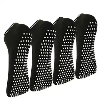 Walmart Non Slip Skid Socks with Grips - for Yoga,Barre Pilates,PiYo - Black Men and Women offer