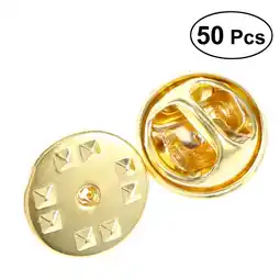 Walmart 50pcs Brass Clutch Badge Insignia Clutches Pin Backs Replacement (Gold) offer