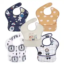 Walmart Gllquen Baby Waterproof Feeding Bibs 5 Pack for Infant Toddler Boys Girls, Elephant and Astronaut offer