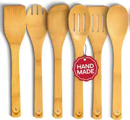 Walmart ZOUYUE 6 PCS Bamboo Wooden Kitchen Non-Stick Utensils Set,Cooking Tools,Spatula Spoon Cookware offer