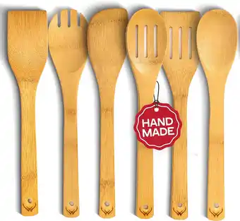 Walmart ZOUYUE 6 PCS Bamboo Wooden Kitchen Non-Stick Utensils Set,Cooking Tools,Spatula Spoon Cookware offer
