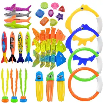 Walmart 29 Pcs Diving Pool Toys Set & Water Toys Underwater Pool Games Stuff Swimming Pool Toys offer