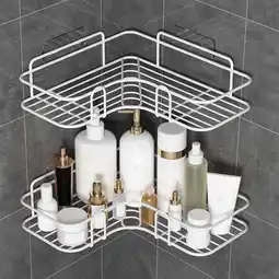 Walmart Holloyiver Corner Shower Caddy Bathroom Organizer 1 Shelf Iron Wall Mounted, White offer