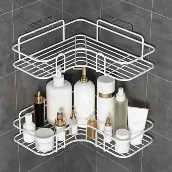 Walmart Holloyiver Corner Shower Caddy Bathroom Organizer 1 Shelf Iron Wall Mounted, White offer