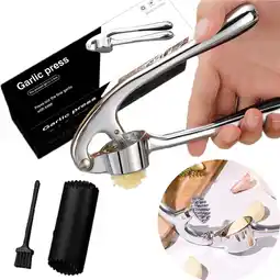 Walmart YUOFD Garlic Press, Stainless Steel Garlic Crusher with Extended Handle for Kitchen offer