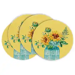 Walmart Sm:)e Sunflower Spring Placemats for Summer 4 Pack 14 Inch Round offer