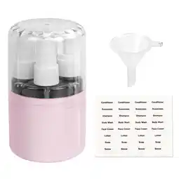 Walmart Skycase 4-in-1 Travel Bottles, Refillable Bottles, Includes Accessories, Pink, 4 Count offer