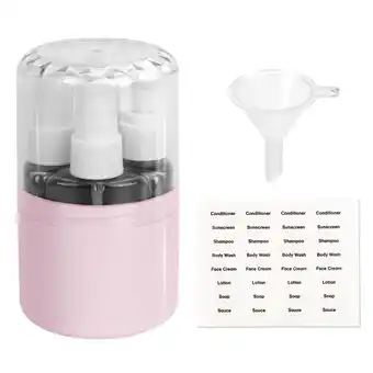 Walmart Skycase 4-in-1 Travel Bottles, Refillable Bottles, Includes Accessories, Pink, 4 Count offer